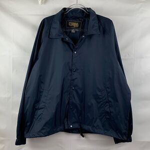 Cobra Mens snap front navy blue hidden hood windbreaker